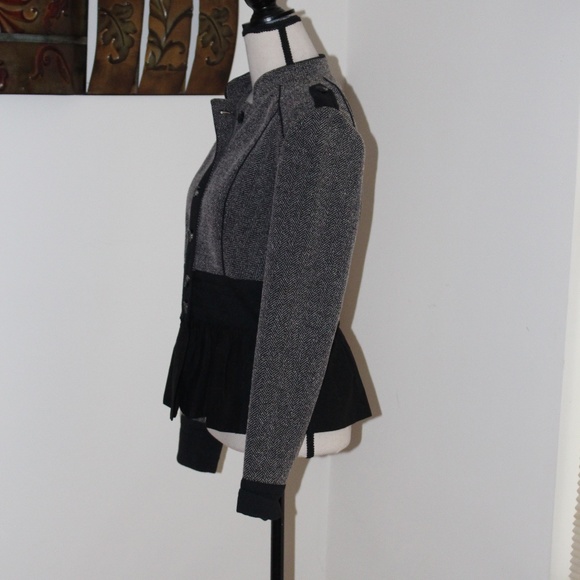 Anthropologie Daughters Of The Liberation Herringbone Peplum Fitted Jacket - Picture 3 of 14